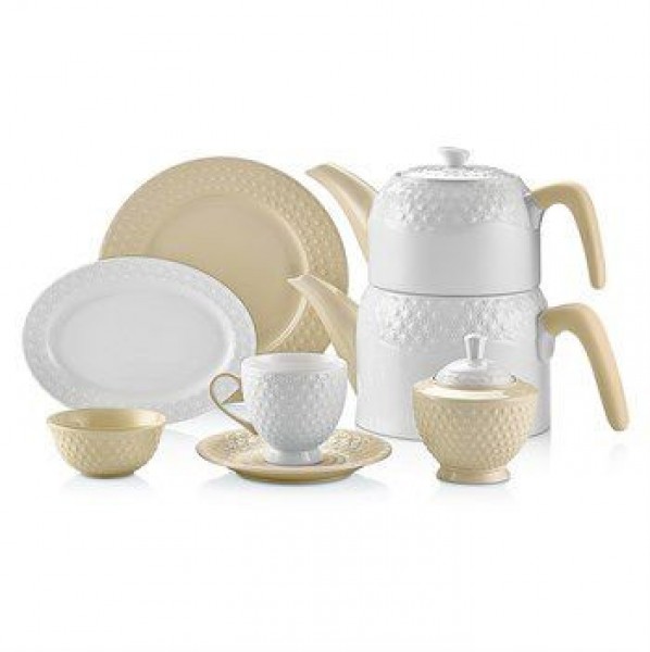 Schafer Eden Collection Sarı 34 Parça Kahvaltı Takımı