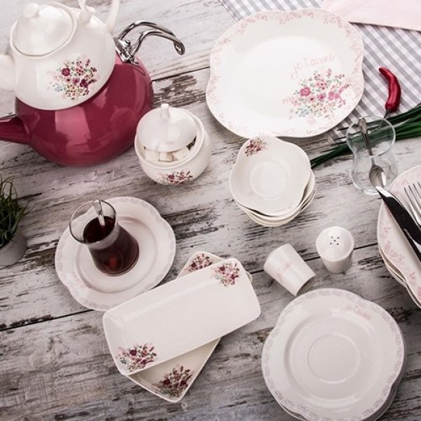 Aryıldız Je Taime Rose 31 Parça Kahvaltı Takımı