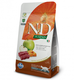 N&D Tahılsız Geyik Etli Bal Kabaklı ve Elmalı 1.5 kg Kedi Maması