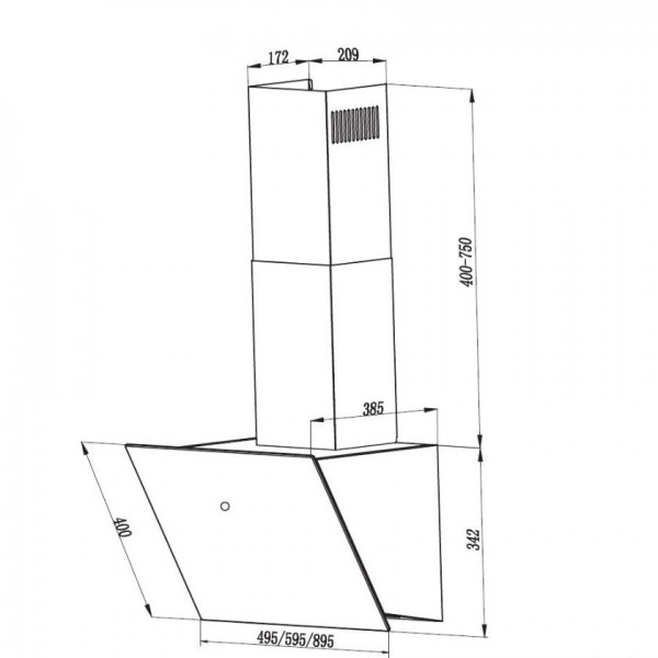 Dominox DA 625 V BK Davlumbaz