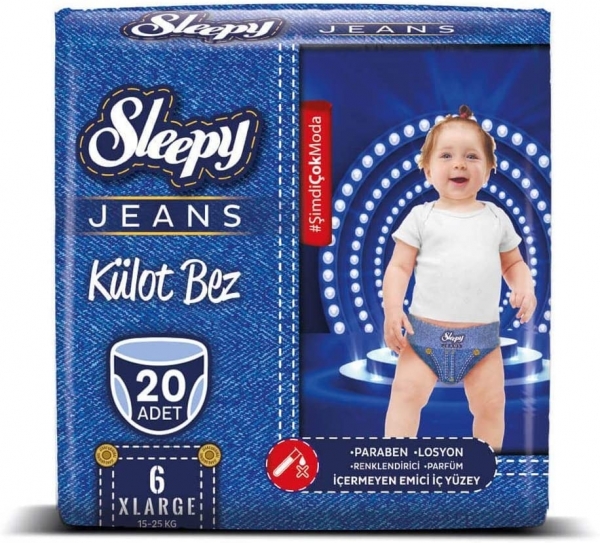 Sleepy Jeans Külot Bez 6 Beden 20 Adet Bebek Bezi