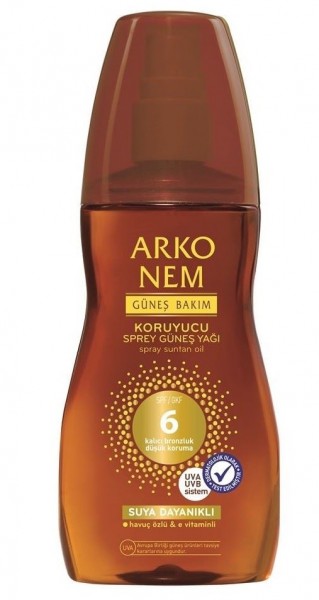 Arko Nem Sprey Koruyucu Güneş Yağı SPF6 150 ml