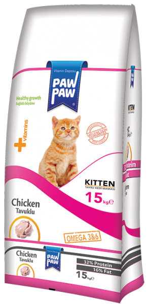 Paw Paw Kitten Tavuklu 15 kg Kedi Maması