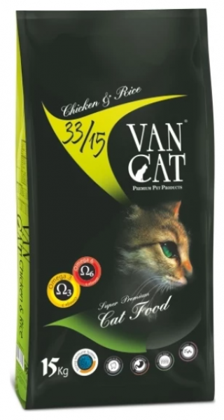 Vancat Adult Tavuk ve Pirinçli 15 kg Kedi Maması
