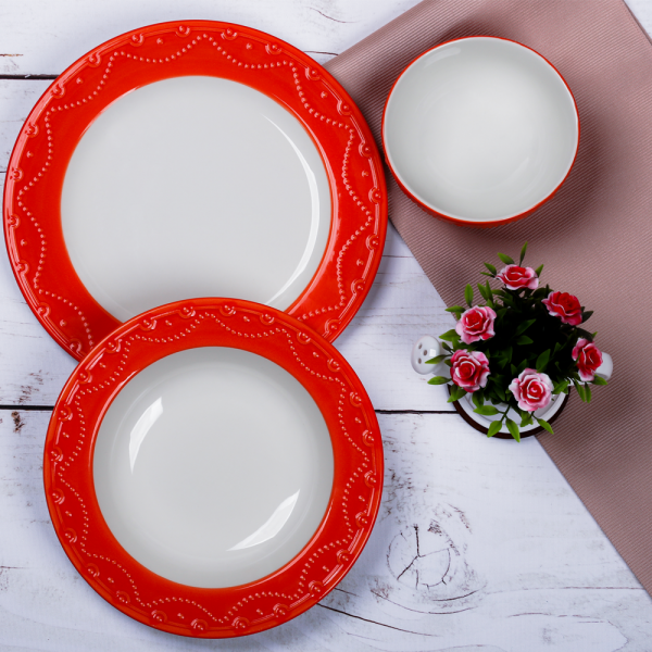 Emsan Laura 24 Parça Yemek Takımı (Kırmızı)