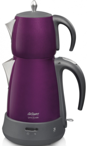 Arzum AR3077 Çaycı Klasik Çay Makinesi (Inox / Mor)