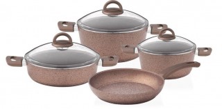 Taç Family Cook 7 Parça Granit Tencere ve Tava Seti