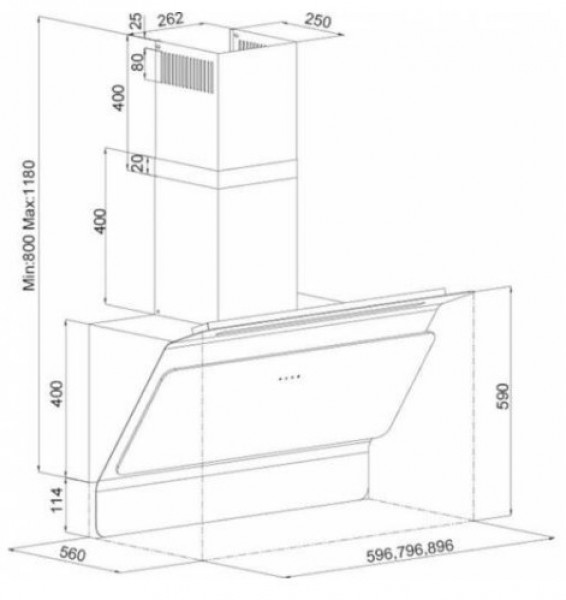 Silverline 3445 Extenden Vizon 60 cm Davlumbaz