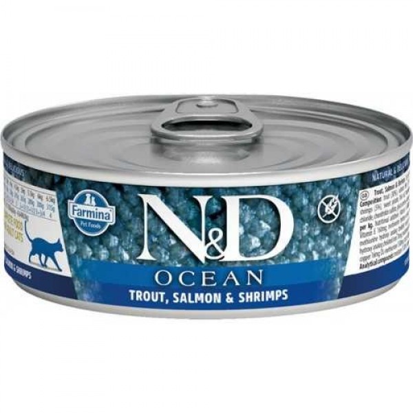N&D Ocean Alabalık Somon ve Karidesli 80 gr Kedi Maması