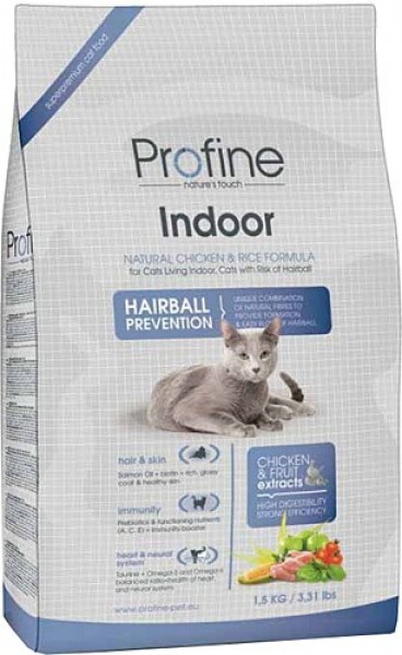 Profine Indoor Hairball Tavuklu 1.5 kg Kedi Maması