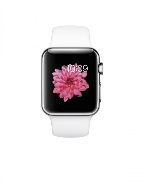 Apple Watch (38 mm) Paslanmaz Çelik Kasa ve Beyaz Spor Kordon Akıllı Saat