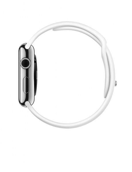 Apple Watch (42 mm) Paslanmaz Çelik Kasa ve Beyaz Spor Kordon Akıllı Saat