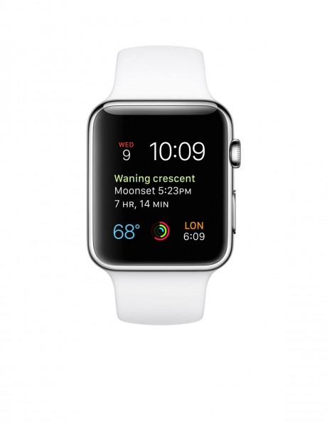 Apple Watch (42 mm) Paslanmaz Çelik Kasa ve Beyaz Spor Kordon Akıllı Saat