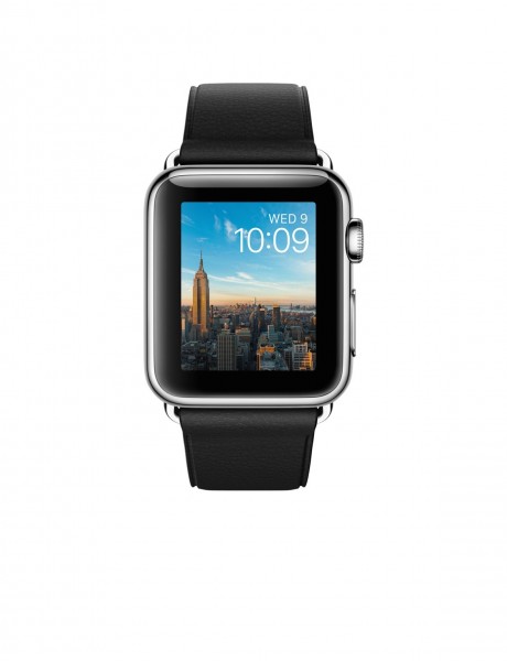 Apple Watch (38 mm) Paslanmaz Çelik Kasa ve Klasik Tokalı Siyah Kayış Akıllı Saat