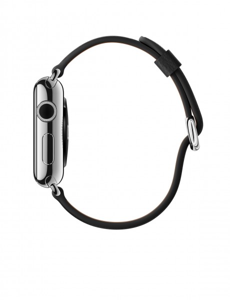 Apple Watch (42 mm) Paslanmaz Çelik Kasa ve Klasik Tokalı Siyah Kayış Akıllı Saat