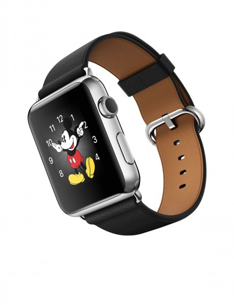 Apple Watch (42 mm) Paslanmaz Çelik Kasa ve Klasik Tokalı Siyah Kayış Akıllı Saat