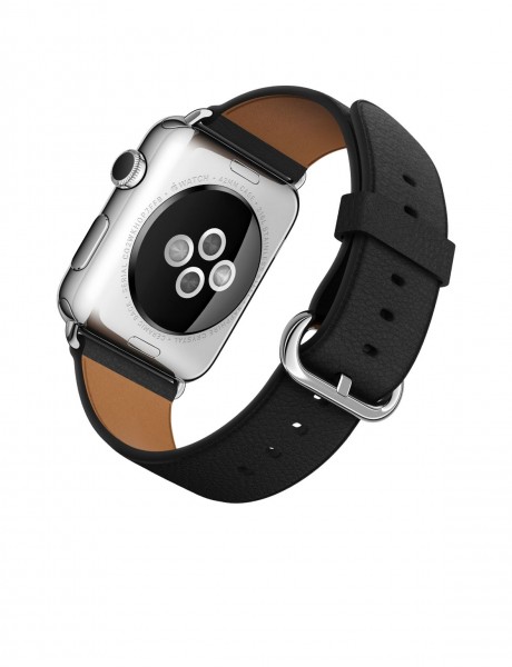 Apple Watch (42 mm) Paslanmaz Çelik Kasa ve Klasik Tokalı Siyah Kayış Akıllı Saat