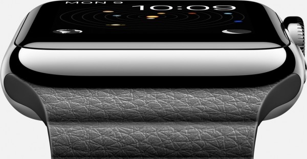 Apple Watch (42 mm) Paslanmaz Çelik Kasa ve Siyah Deri Loop Akıllı Saat