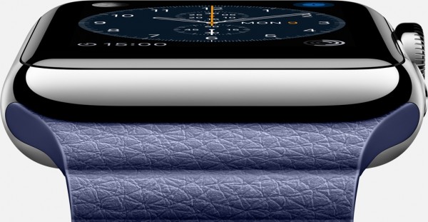 Apple Watch (42 mm) Paslanmaz Çelik Kasa ve Gece Mavisi Deri Loop Akıllı Saat