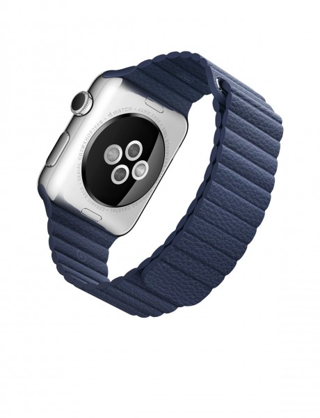 Apple Watch (42 mm) Paslanmaz Çelik Kasa ve Gece Mavisi Deri Loop Akıllı Saat