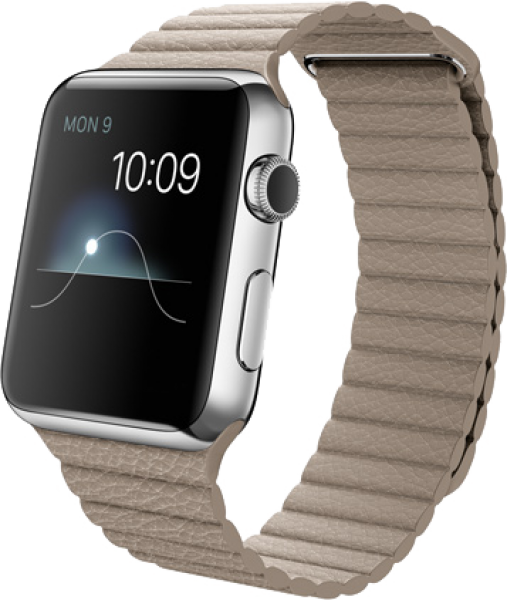 Apple Watch (42 mm) Paslanmaz Çelik Kasa ve Taş Rengi Deri Loop Akıllı Saat