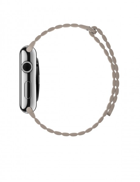 Apple Watch (42 mm) Paslanmaz Çelik Kasa ve Taş Rengi Deri Loop Akıllı Saat