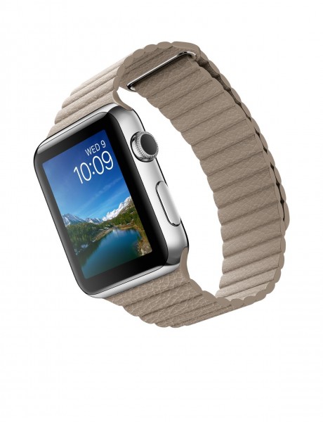 Apple Watch (42 mm) Paslanmaz Çelik Kasa ve Taş Rengi Deri Loop Akıllı Saat