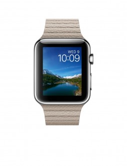Apple Watch (42 mm) Paslanmaz Çelik Kasa ve Taş Rengi Deri Loop Akıllı Saat