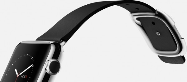 Apple Watch (38 mm) Paslanmaz Çelik Kasa ve Modern Tokalı Siyah Kayış Akıllı Saat