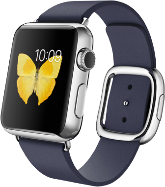 Apple Watch (38 mm) Paslanmaz Çelik Kasa ve Modern Tokalı Gece Mavisi Kayış Akıllı Saat