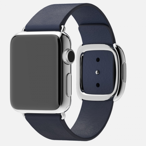 Apple Watch (38 mm) Paslanmaz Çelik Kasa ve Modern Tokalı Gece Mavisi Kayış Akıllı Saat