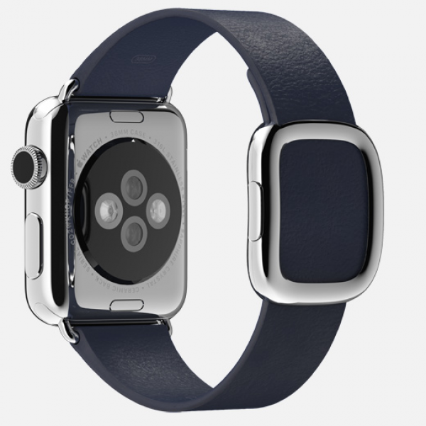 Apple Watch (38 mm) Paslanmaz Çelik Kasa ve Modern Tokalı Gece Mavisi Kayış Akıllı Saat