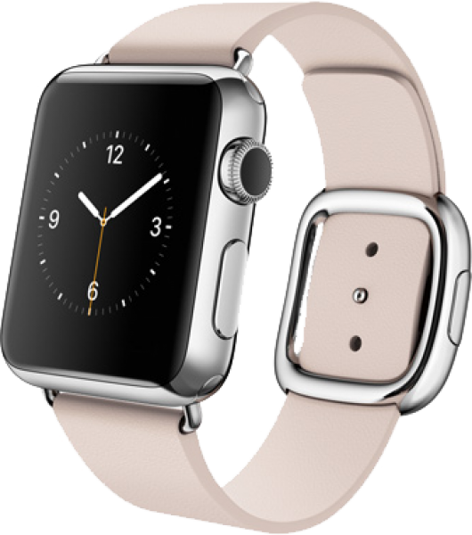 Apple Watch (38 mm) Paslanmaz Çelik Kasa ve Modern Tokalı Açık Pembe Kayış (Small) Akıllı Saat