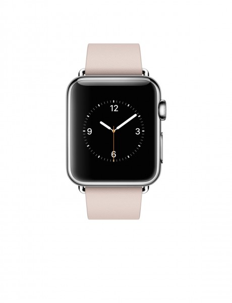 Apple Watch (38 mm) Paslanmaz Çelik Kasa ve Modern Tokalı Açık Pembe Kayış (Small) Akıllı Saat