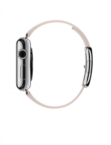 Apple Watch (38 mm) Paslanmaz Çelik Kasa ve Modern Tokalı Açık Pembe Kayış (Small) Akıllı Saat