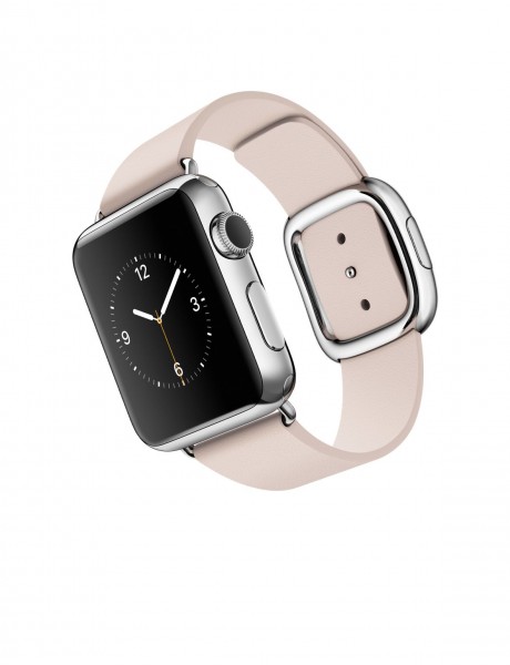 Apple Watch (38 mm) Paslanmaz Çelik Kasa ve Modern Tokalı Açık Pembe Kayış (Small) Akıllı Saat