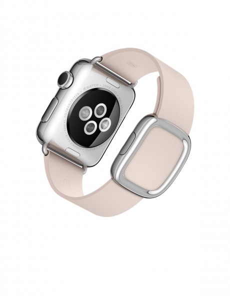 Apple Watch (38 mm) Paslanmaz Çelik Kasa ve Modern Tokalı Açık Pembe Kayış (Small) Akıllı Saat