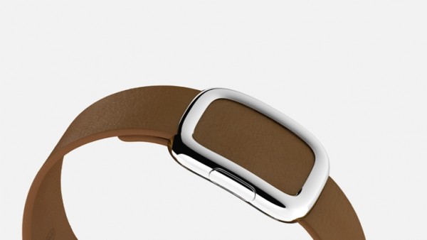 Apple Watch (38 mm) Paslanmaz Çelik Kasa ve Modern Tokalı Kahverengi Kayış Akıllı Saat