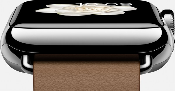 Apple Watch (38 mm) Paslanmaz Çelik Kasa ve Modern Tokalı Kahverengi Kayış Akıllı Saat