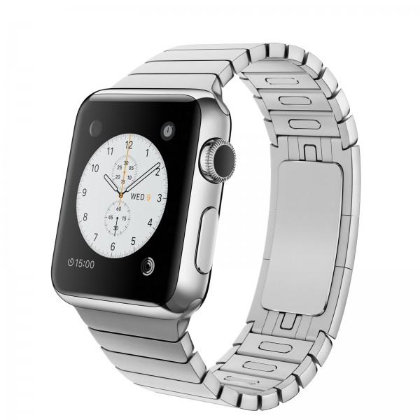 Apple Watch (38 mm) Paslanmaz Çelik Kasa ve Baklalı Model Paslanmaz Çelik Bilezik Akıllı Saat