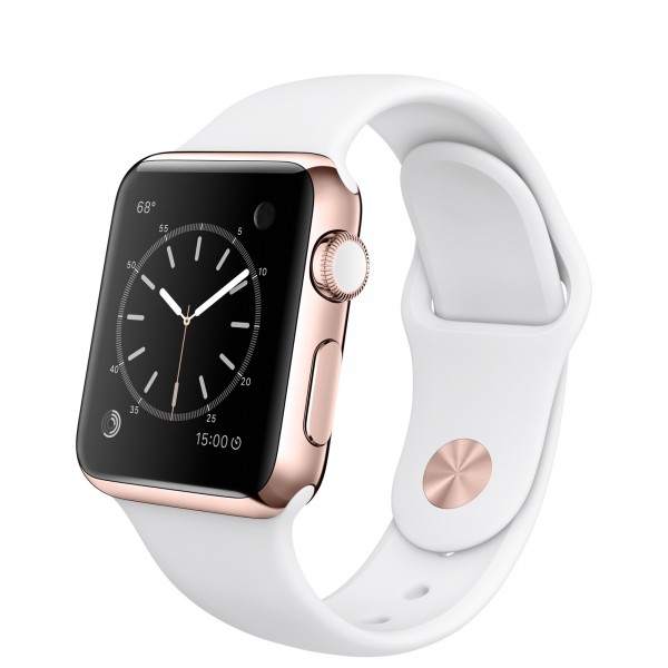 Apple Watch Edition (38 mm) 18 Ayar Roze Altın Kasa ve Beyaz Spor Kordon Akıllı Saat
