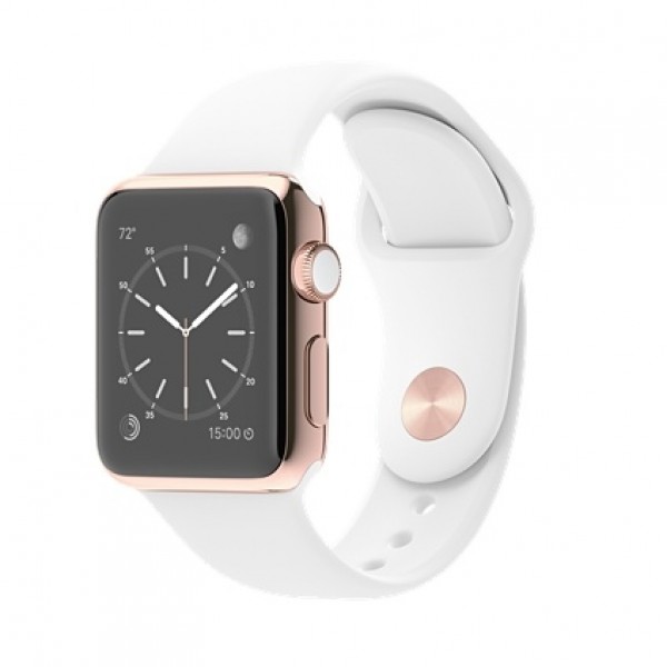 Apple Watch Edition (38 mm) 18 Ayar Roze Altın Kasa ve Beyaz Spor Kordon Akıllı Saat