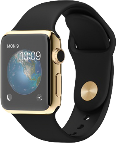 Apple Watch Edition (38 mm) 18 Ayar Sarı Altın Kasa ve Siyah Spor Kordon Akıllı Saat