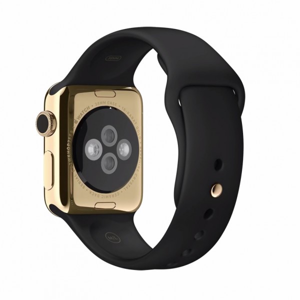 Apple Watch Edition (38 mm) 18 Ayar Sarı Altın Kasa ve Siyah Spor Kordon Akıllı Saat