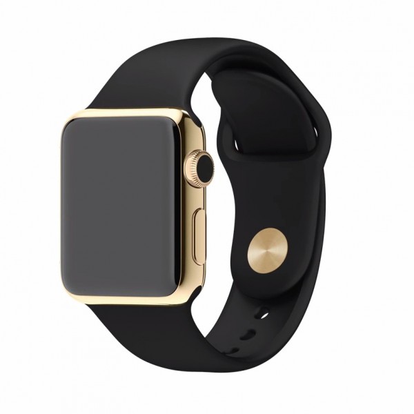 Apple Watch Edition (38 mm) 18 Ayar Sarı Altın Kasa ve Siyah Spor Kordon Akıllı Saat