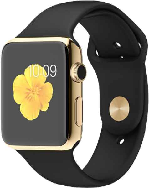Apple Watch Edition (42 mm) 18 Ayar Sarı Altın Kasa ve Siyah Spor Kordon Akıllı Saat
