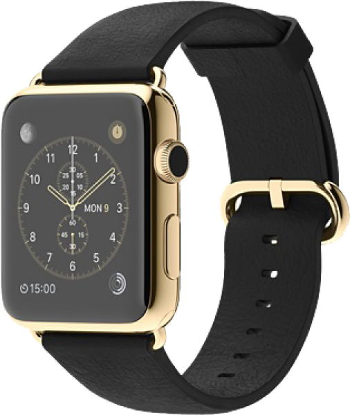 Apple Watch Edition (42 mm) 18 Ayar Sarı Altın Kasa ve Klasik Tokalı Siyah Kayış Akıllı Saat