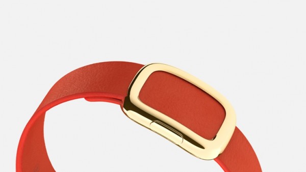 Apple Watch Edition (38 mm) 18 Ayar Sarı Altın Kasa ve Modern Tokalı Parlak Kırmızı Kayış Akıllı Saat