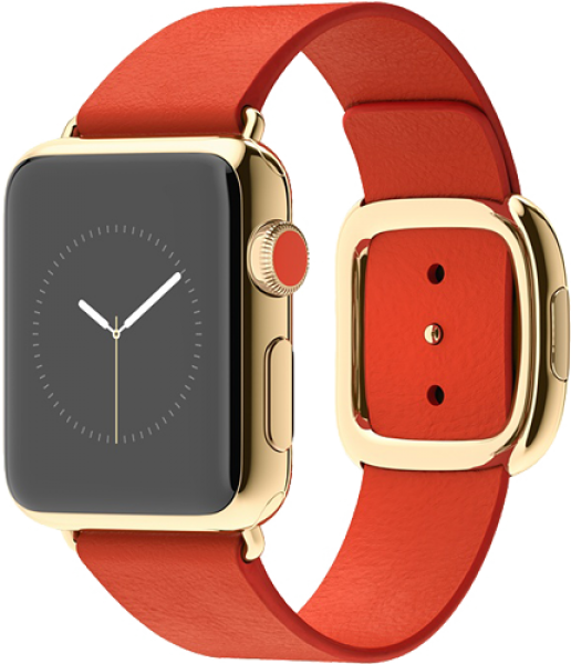 Apple Watch Edition (38 mm) 18 Ayar Sarı Altın Kasa ve Modern Tokalı Parlak Kırmızı Kayış Akıllı Saat