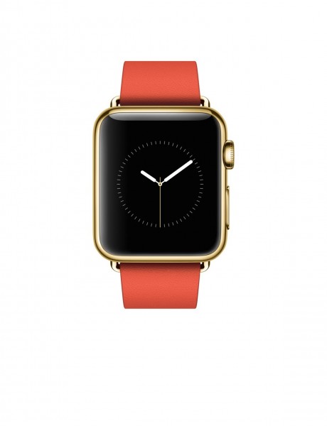 Apple Watch Edition (38 mm) 18 Ayar Sarı Altın Kasa ve Modern Tokalı Parlak Kırmızı Kayış Akıllı Saat